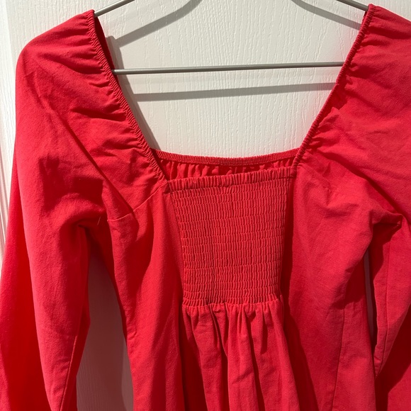 Free People Forget Me Not Pink Red Hibiscus Mini Dress NWT - Picture 6 of 9